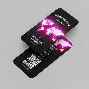 World Map Adventure Travel Guide Business Card