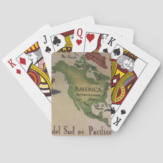 World Map - America Playing Cards (Back)