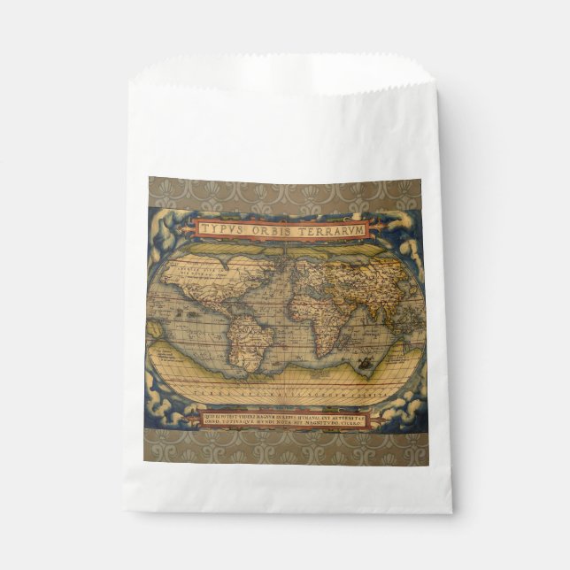 World Map Antique Ortelius Europe Travel Favour Bag (Front)