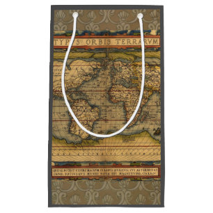 World Map Antique Ortelius Europe Travel Small Gift Bag