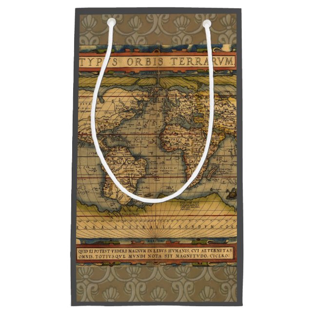 World Map Antique Ortelius Europe Travel Small Gift Bag (Front)