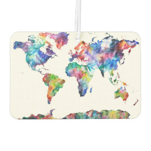 World Map Art Car Air Freshener