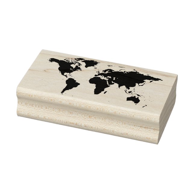 world map art stamp (Stamp)