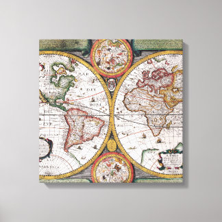 World Map Art & Wall Decor Wrapped Canvas Print 