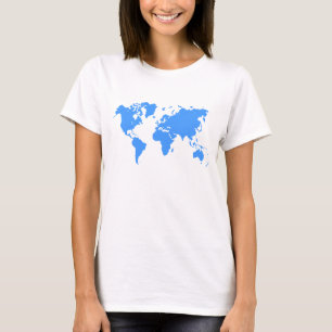 World Map - Baby Blue T-Shirt