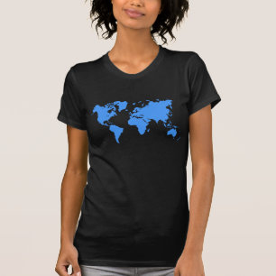World Map - Baby Blue T-Shirt