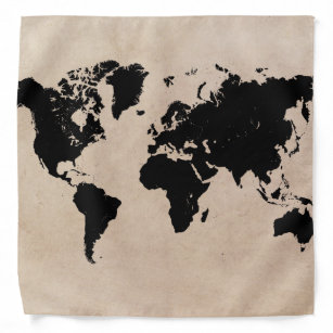 world map bandanna