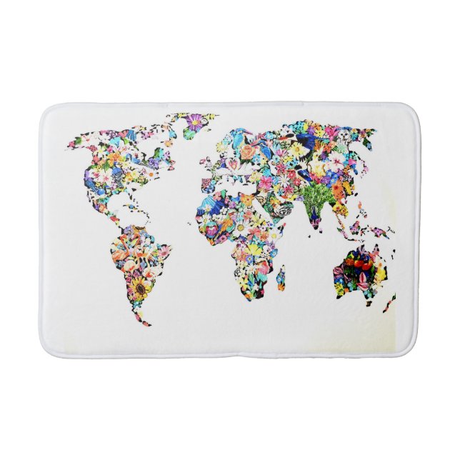 World map bath mat (Front)