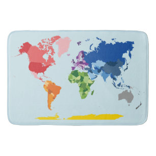 World Map Bath Mat