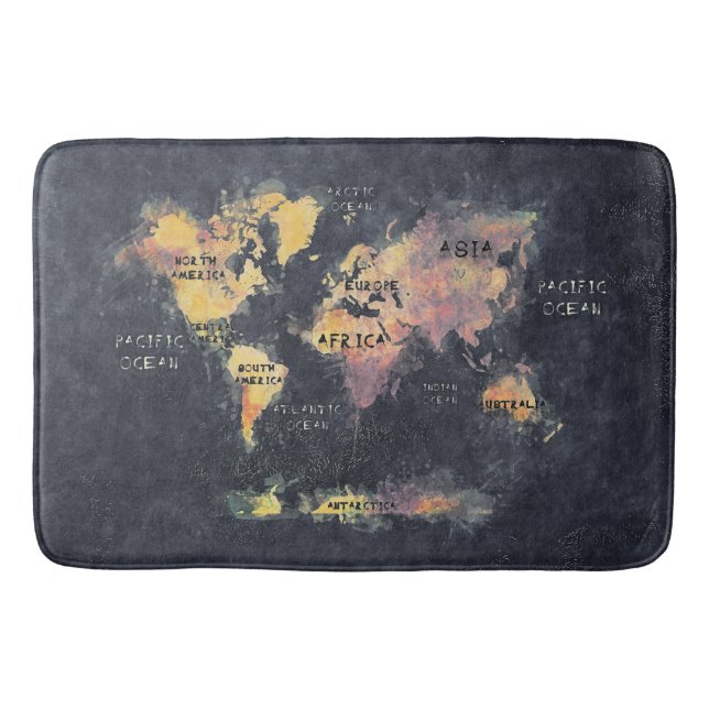 world map bath mat (Front)