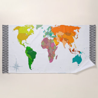 World Map Beach Towel