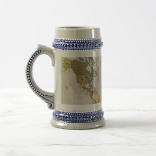 world map beer stein