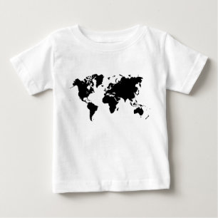 World Map - Black Baby T-Shirt