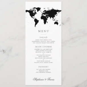 World Map Black White Editable Colours Menu
