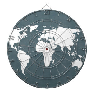 World Map . blue and white Dartboard