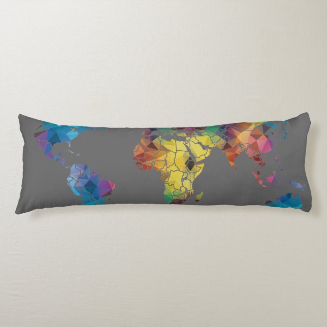 World Map Body Pillow (Front)
