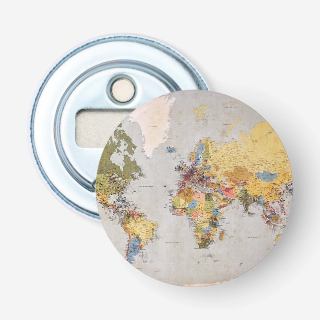 world map bottle opener (Front)