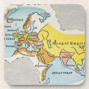 WORLD MAP, c1300. Coaster