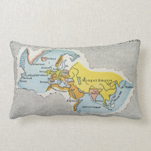 WORLD MAP, c1300. Lumbar Pillow