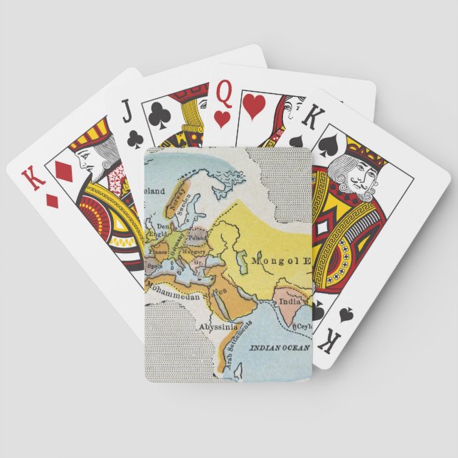 WORLD MAP, c1300. Playing Cards (Back)