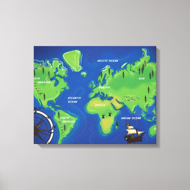 World Map Canvas Print (Front)