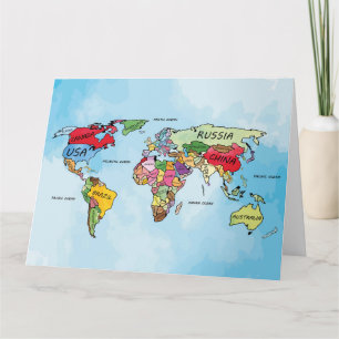 World Map Card