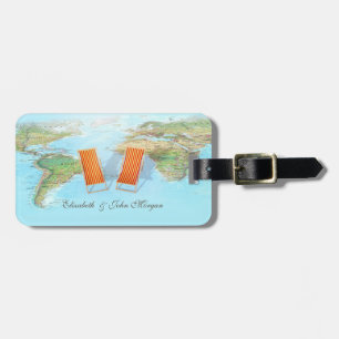 World Map,Chairs Luggage Tag