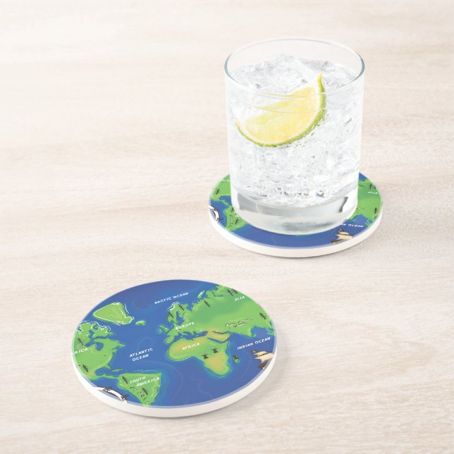 World Map Coaster (Side)