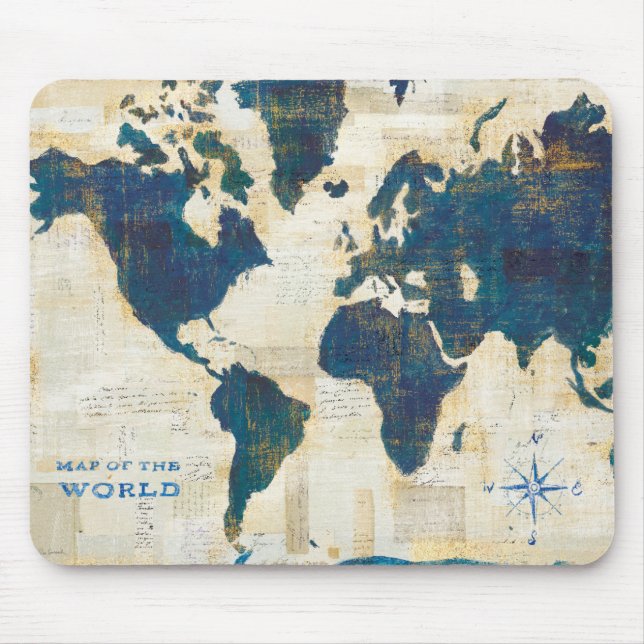 World Map Collage Mouse Pad (Front)