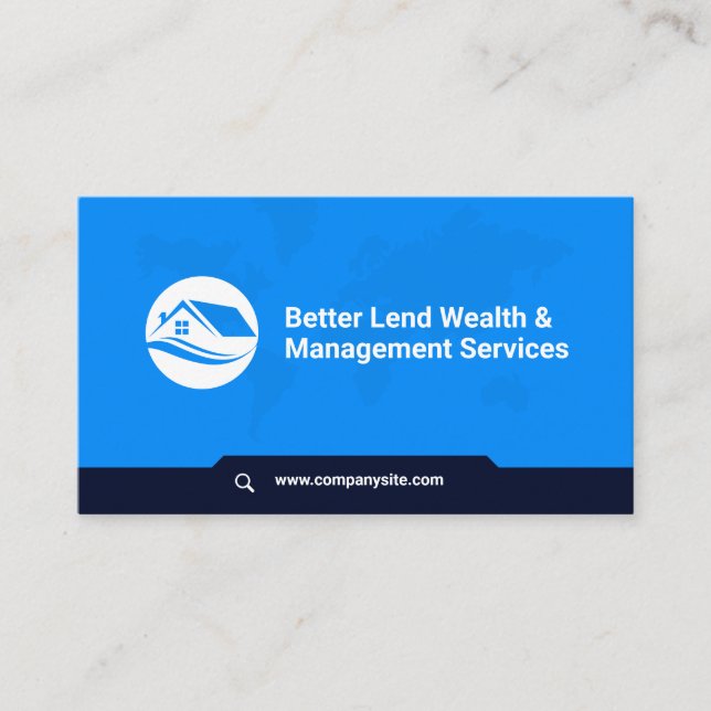 World Map | Company | QR Code Business Card (Front)