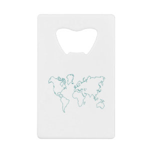 World Map Credit Card Bottle Opener