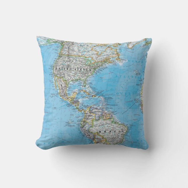 World Map Custom Pillow (Front)