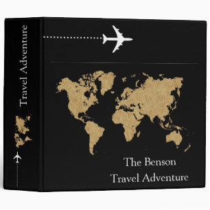 World Map Custom Travel Adventures 3 Ring Binder