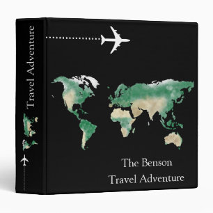 World Map Custom Travel Adventures 3 Ring Binder