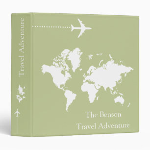 World Map Custom Travel Adventures 3 Ring Binder