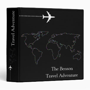 World Map Custom Travel Adventures 3 Ring Binder