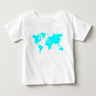 World Map - Cyan Baby T-Shirt