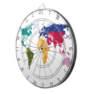 World map darts board dartboard