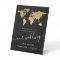 World Map Destination Wedding Gold Black Welcome