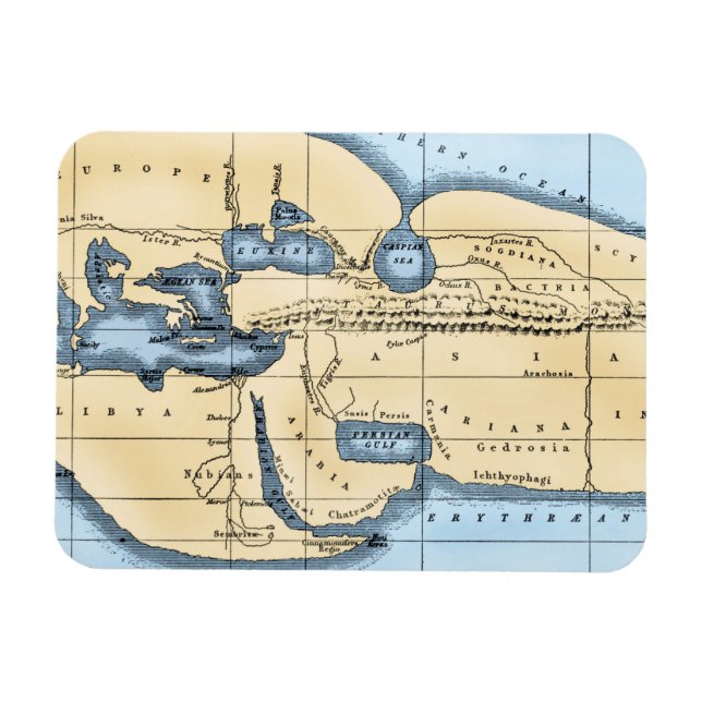 WORLD MAP: ERATOSTHENES MAGNET (Horizontal)
