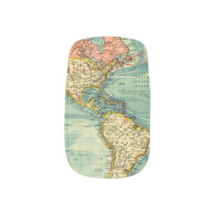 World Map Featuring United States Minx Nail Art