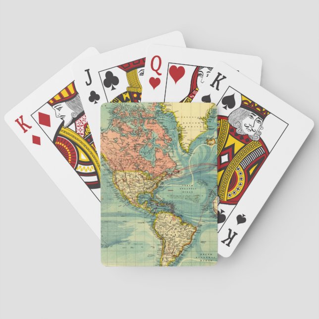 World Map Featuring United States Playing Cards (Back)