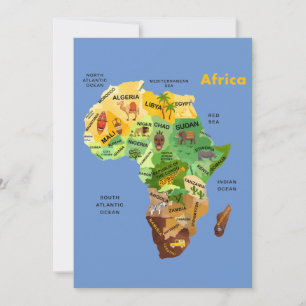 World Map Flat Card