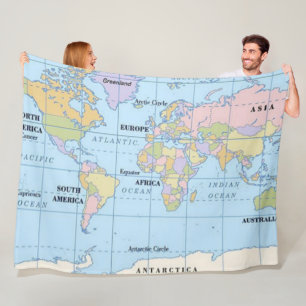 WORLD MAP FLEECE BLANKET