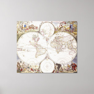 World Map from Atlas Maior Canvas Print