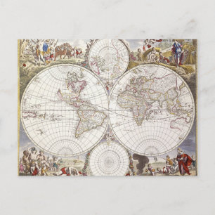 World Map from Atlas Maior Postcard