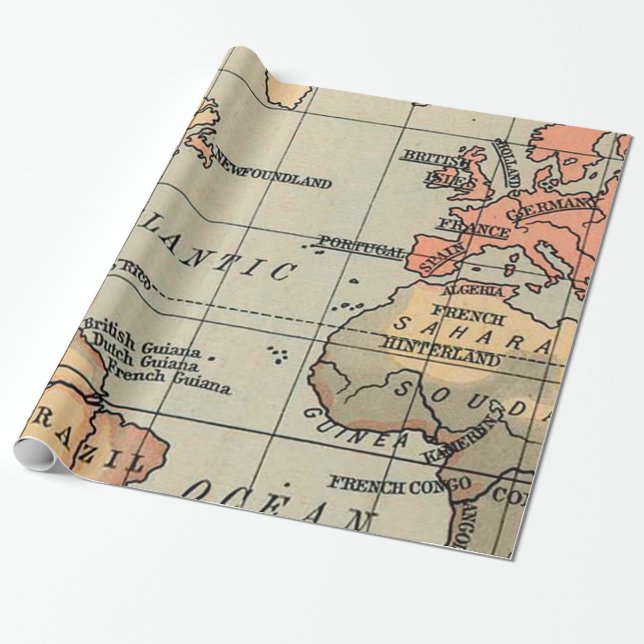 World Map Geography  Wrapping Paper (Unrolled)