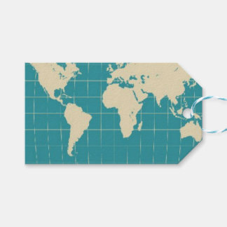 World Map Gift Tag