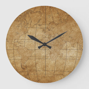 World Map: Global Exploration Guide Large Clock