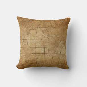 World Map: Global Exploration Guide Throw Pillow